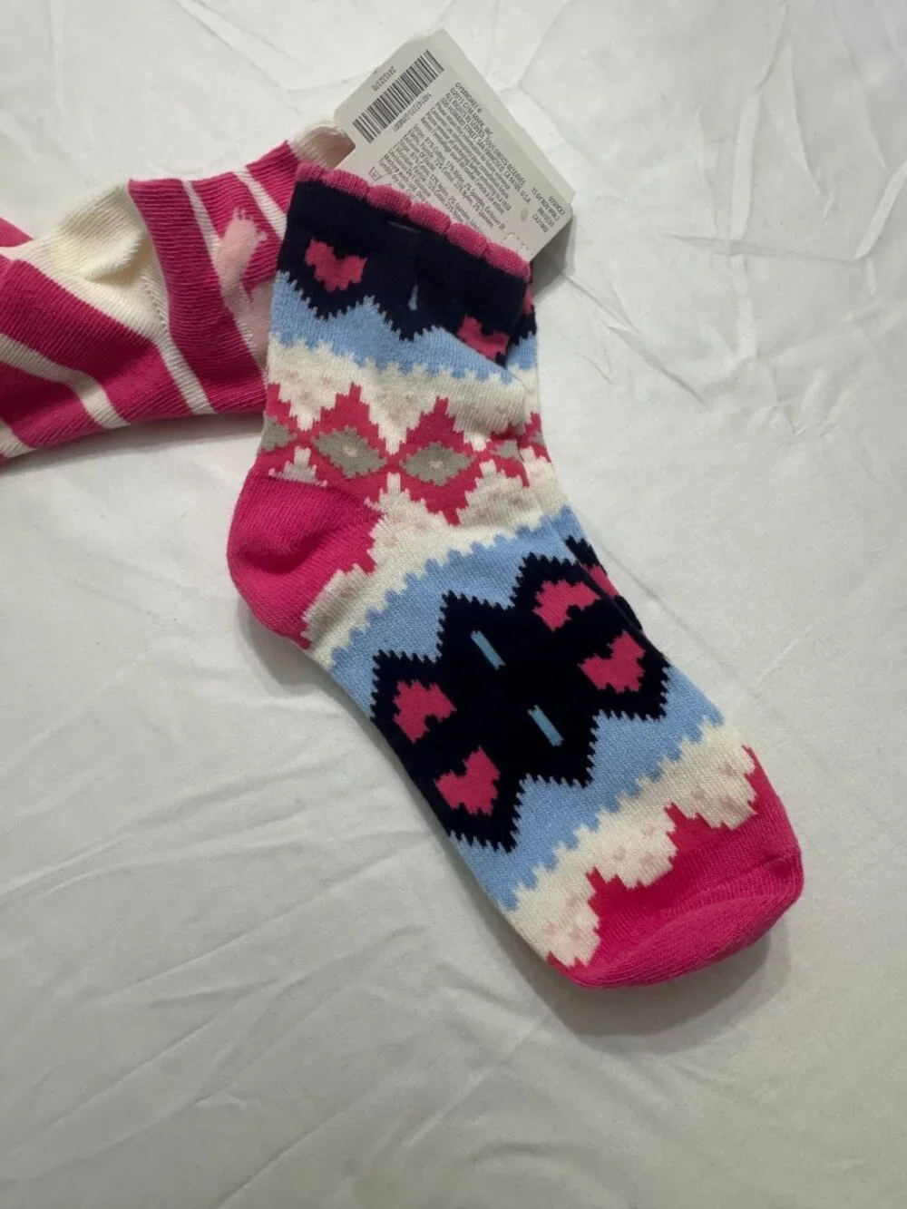 Gymboree Pink Fox Print Socks (2 Pairs) Girls Medium